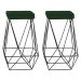 Kit 2 Banqueta Decorativa Kathy Base Preta Suede Verde G41 - Gran Belo