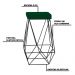 Kit 2 Banqueta Decorativa Kathy Base Preta Suede Verde G41 - Gran Belo