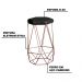 Kit 2 Banqueta Decorativa Rubel Base Bronze PU Sintético Preto G41 - Gran Belo