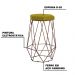 Kit 2 Banqueta Decorativa Rubel Base Bronze Suede Amarelo G41 - Gran Belo