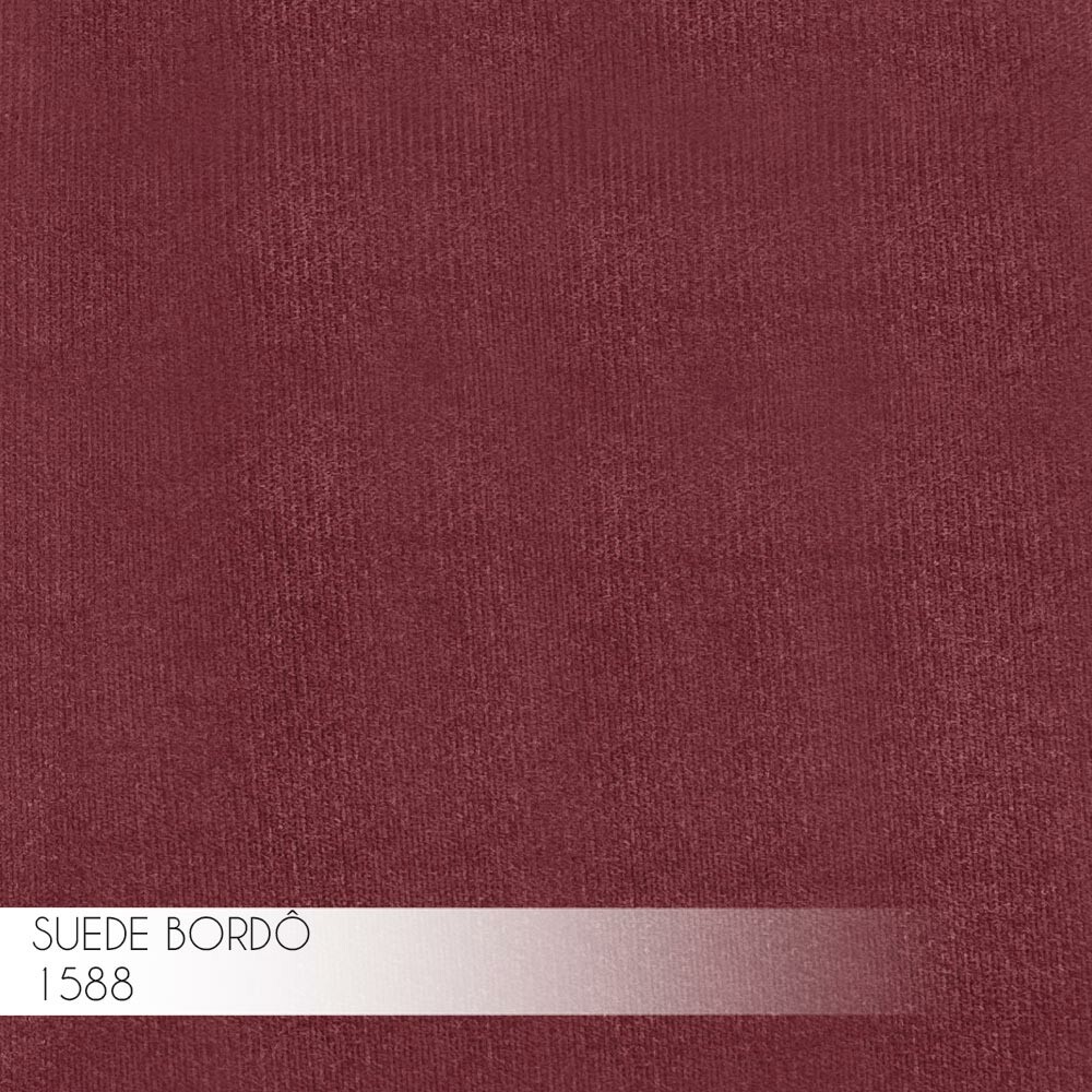Kit 2 Banqueta Decorativa Rubel Base Bronze Suede Bordô G41 - Gran Belo