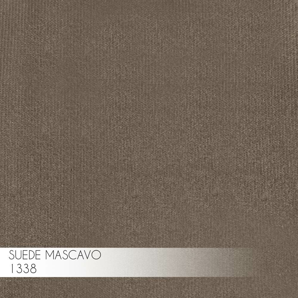 Kit 2 Banqueta Decorativa Rubel Base Bronze Suede Cappuccino G41 - Gran Belo