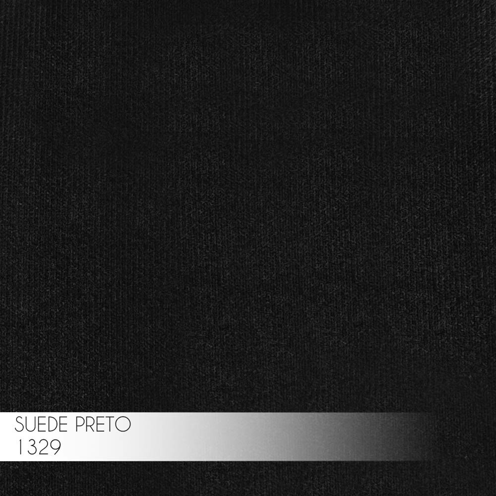 Kit 2 Banqueta Decorativa Rubel Base Bronze Suede Preto G41 - Gran Belo