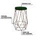 Kit 2 Banqueta Decorativa Rubel Base Bronze Suede Verde G41 - Gran Belo