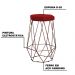 Kit 2 Banqueta Decorativa Rubel Base Bronze Suede Vermelho G41 - Gran Belo