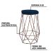 Kit 2 Banqueta Decorativa Rubel Base Bronze Veludo Azul G41 - Gran Belo