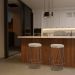 Kit 2 Banqueta Decorativa Rubel Base Bronze Veludo Bege - Gran Belo