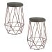 Kit 2 Banqueta Decorativa Rubel Base Bronze Veludo Cinza G41 - Gran Belo