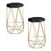 Kit 2 Banqueta Decorativa Rubel Base Gold PU Sintético Preto G41 - Gran Belo