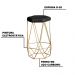 Kit 2 Banqueta Decorativa Rubel Base Gold PU Sintético Preto G41 - Gran Belo