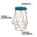Kit 2 Banqueta Decorativa Rubel Base Gold Suede Azul Claro G41 - Gran Belo