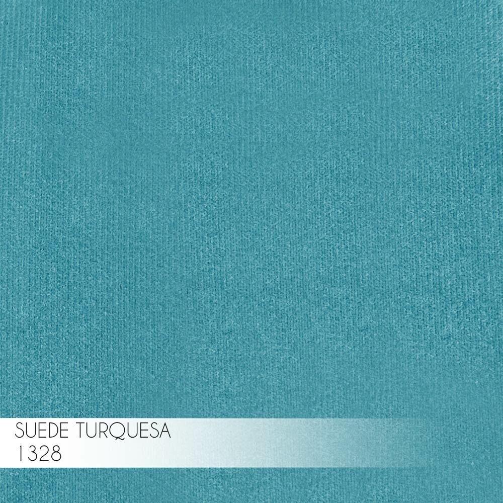 Kit 2 Banqueta Decorativa Rubel Base Gold Suede Azul Claro G41 - Gran Belo