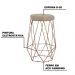 Kit 2 Banqueta Decorativa Rubel Base Gold Suede Bege G41 - Gran Belo