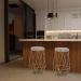 Kit 2 Banqueta Decorativa Rubel Base Gold Suede Bege G41 - Gran Belo