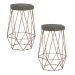 Kit 2 Banqueta Decorativa Rubel Base Gold Suede Cinza - Gran Belo