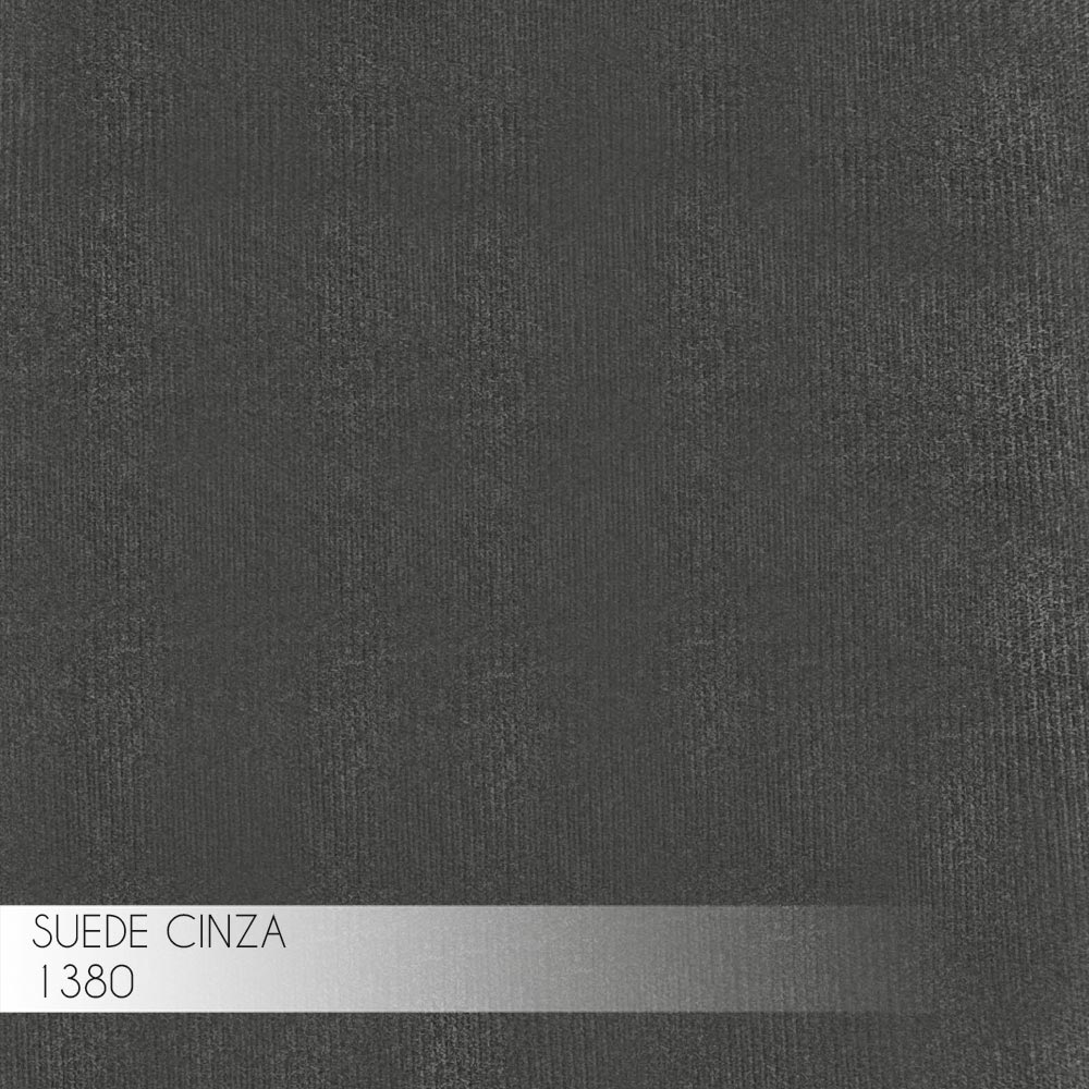 Kit 2 Banqueta Decorativa Rubel Base Gold Suede Cinza - Gran Belo