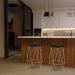 Kit 2 Banqueta Decorativa Rubel Base Gold Suede Marrom G41 - Gran Belo