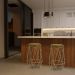 Kit 2 Banqueta Decorativa Rubel Base Gold Suede Mostarda G41 - Gran Belo