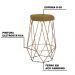 Kit 2 Banqueta Decorativa Rubel Base Gold Suede Mostarda G41 - Gran Belo