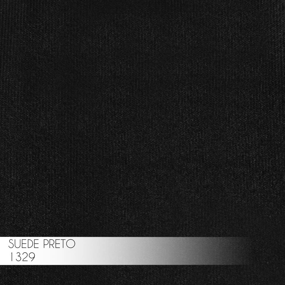 Kit 2 Banqueta Decorativa Rubel Base Gold Suede Preto G41 - Gran Belo
