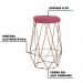 Kit 2 Banqueta Decorativa Rubel Base Gold Suede Rosa G41 - Gran Belo