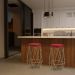 Kit 2 Banqueta Decorativa Rubel Base Gold Suede Vermelho G41 - Gran Belo