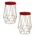 Kit 2 Banqueta Decorativa Rubel Base Gold Veludo Vermelho - Gran Belo