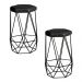 Kit 2 Banqueta Decorativa Rubel Base Preta PU Sintético Preto G41 - Gran Belo