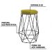 Kit 2 Banqueta Decorativa Rubel Base Preta Suede Amarelo G41 - Gran Belo
