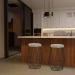 Kit 2 Banqueta Decorativa Rubel Base Preta Suede Bege G41 - Gran Belo