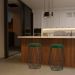 Kit 2 Banqueta Decorativa Rubel Base Preta Suede Verde G41 - Gran Belo