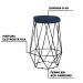 Kit 2 Banqueta Decorativa Rubel Base Preta Veludo Azul G41 - Gran Belo