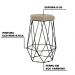 Kit 2 Banqueta Decorativa Rubel Base Preta Veludo Bege G41 - Gran Belo