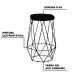 Kit 2 Banqueta Decorativa Rubel Base Preta Veludo Preto G41 - Gran Belo