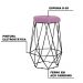 Kit 2 Banqueta Decorativa Rubel Base Preta Veludo Rosê G41 - Gran Belo