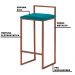 Kit 2 Banqueta Decorativa Selena Base Bronze Suede Azul Claro G41 - Gran Belo