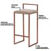 Kit 2 Banqueta Decorativa Selena Base Bronze Suede Cappuccino G41 - Gran Belo