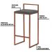 Kit 2 Banqueta Decorativa Selena Base Bronze Suede Cinza G41 - Gran Belo