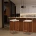 Kit 2 Banqueta Decorativa Selena Base Bronze Veludo Bege G41 - Gran Belo