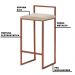 Kit 2 Banqueta Decorativa Selena Base Bronze Veludo Bege G41 - Gran Belo