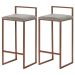 Kit 2 Banqueta Decorativa Selena Base Bronze Veludo Cinza G41 - Gran Belo