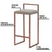 Kit 2 Banqueta Decorativa Selena Base Bronze Veludo Cinza G41 - Gran Belo