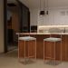 Kit 2 Banqueta Decorativa Selena Base Bronze Veludo Cinza G41 - Gran Belo