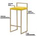 Kit 2 Banqueta Decorativa Selena Base Gold Suede Amarelo G41 - Gran Belo