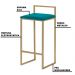 Kit 2 Banqueta Decorativa Selena Base Gold Suede Azul Claro G41 - Gran Belo