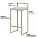 Kit 2 Banqueta Decorativa Selena Base Gold Suede Bege G41 - Gran Belo