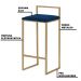 Kit 2 Banqueta Decorativa Selena Base Gold Veludo Azul G41 - Gran Belo