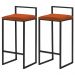 Kit 2 Banqueta Decorativa Selena Base Preta Suede Telha G41 - Gran Belo