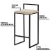 Kit 2 Banqueta Decorativa Selena Base Preta Veludo Bege G41 - Gran Belo