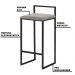 Kit 2 Banqueta Decorativa Selena Base Preta Veludo Cinza G41 - Gran Belo